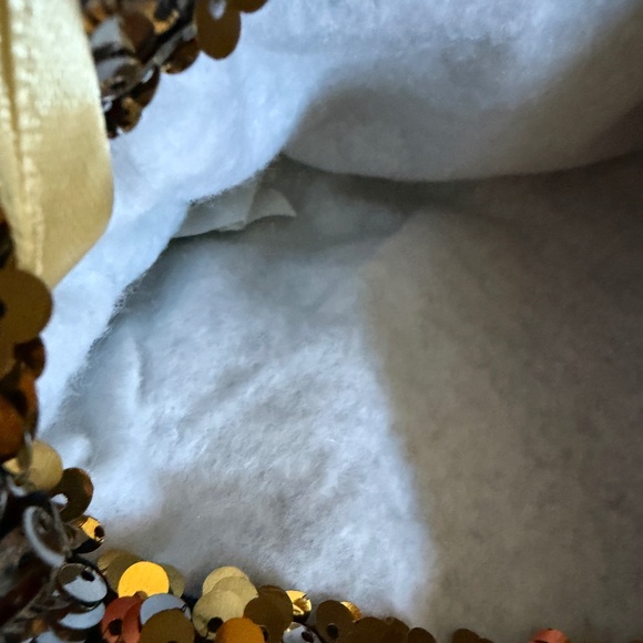 Christmas Stocking Reversible Gold Silver Sequins - Picture 7 of 8